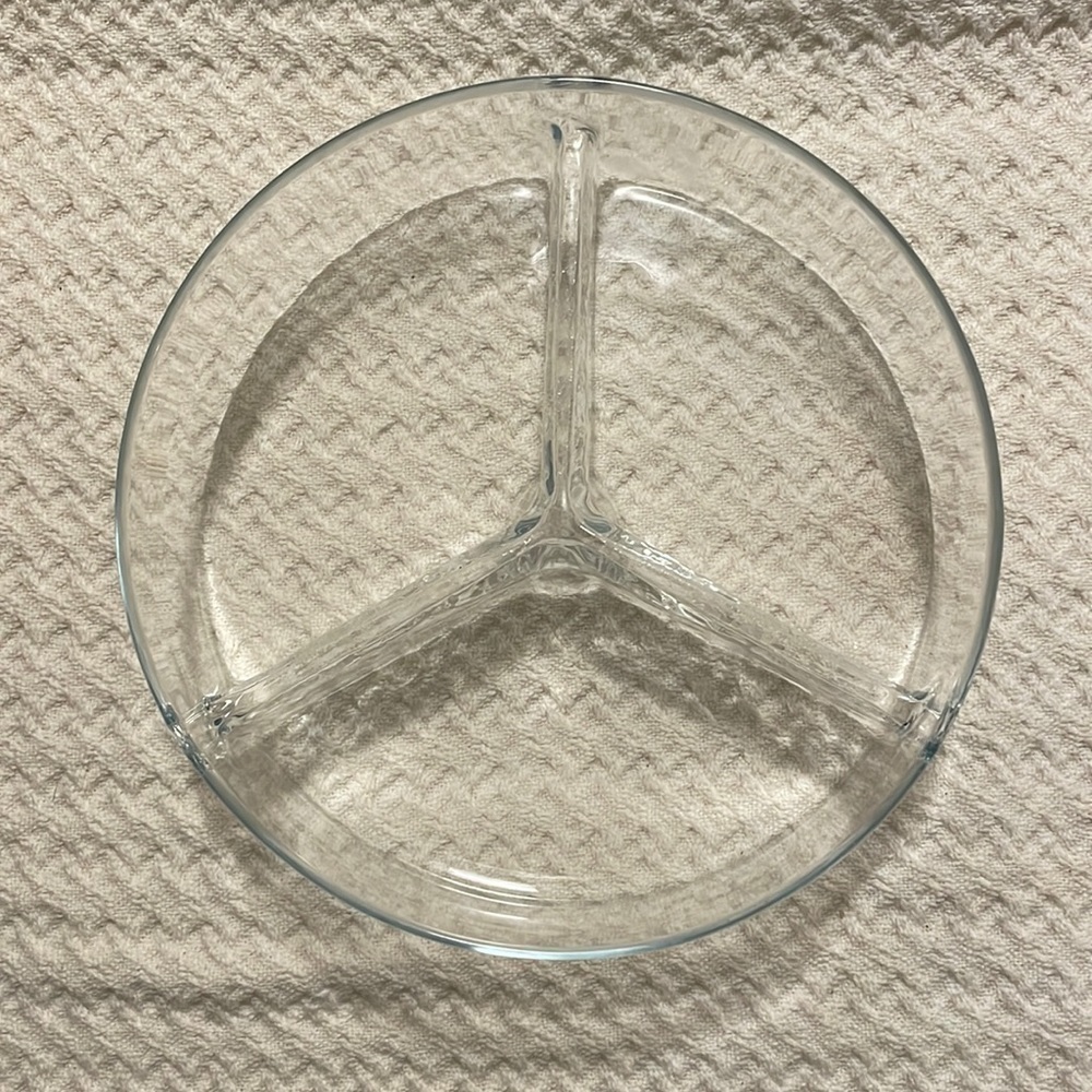 Glass 3 Way Divider Serving Dish